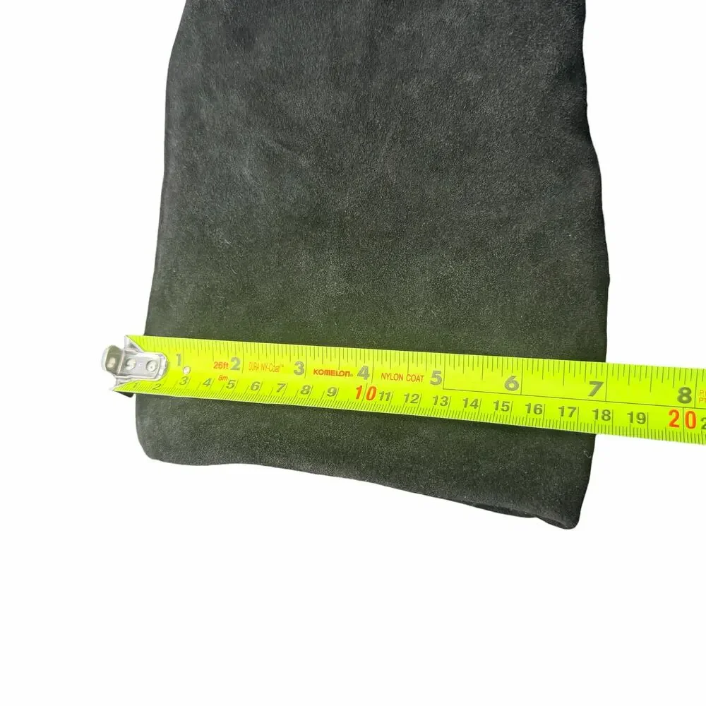 La Canadienne Black Suede Slouch Knee High Boots 6.5W Faux Fur Lined wide width
